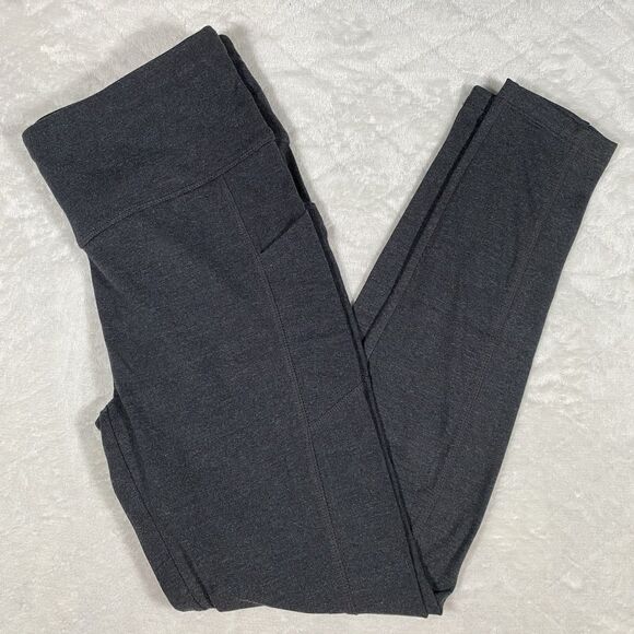 Spaulding High Waisted Leggings Heather Gray Pockets Yoga Women's Sz Lg NWT - Picture 1 of 7